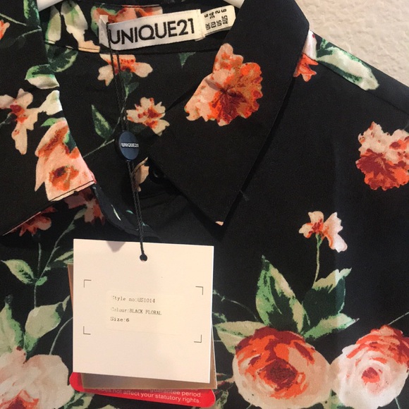 Unique 21 black floral top - Picture 6 of 7
